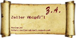 Zeller Abigél névjegykártya